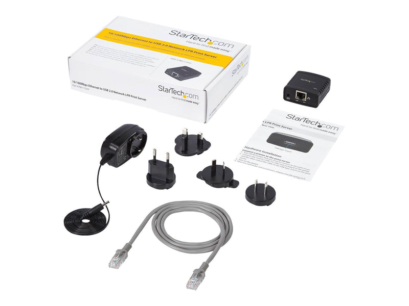 StarTech.com PM1115U2 10/100Mbps Ethernet to USB 2.0 Network LPR Print Server