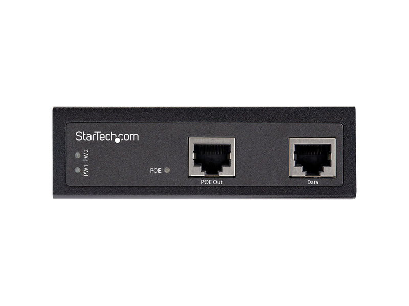 StarTech.com POEINJ1G90W Industrial Gigabit PoE Injector - High Speed/High Power 90W - 802.3bt PoE++ 52V-56VDC DIN Rail UPoE/Ultra Power Over Ethernet Injector Adapter -40C to +75C Rugged