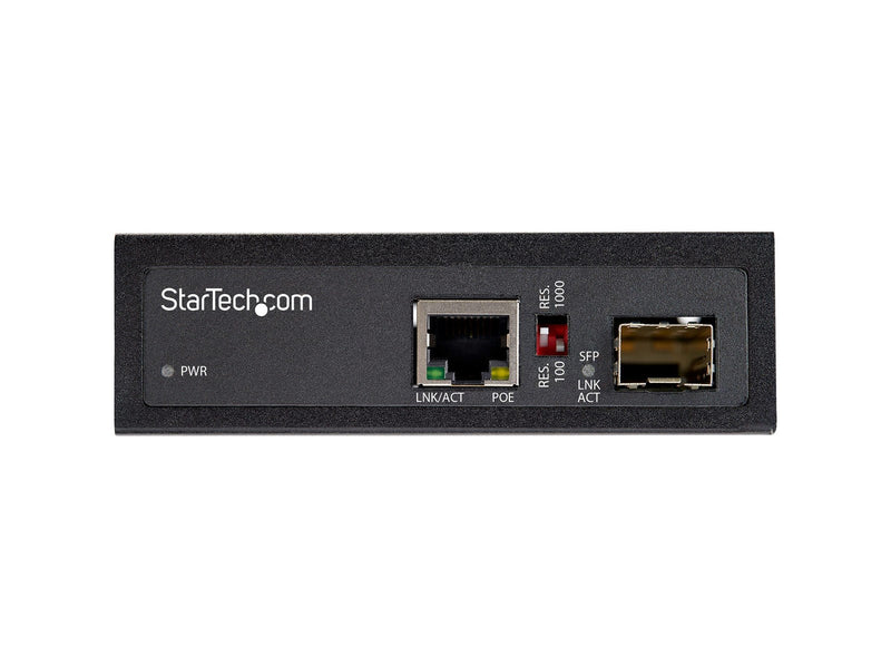 StarTech.com PoE+ Industrial Fiber to Ethernet Media Converter 60W