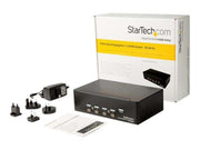 StarTech.com Port Dual DisplayPort KVM Switch - DP KVM Switch - 4K (60Hz) - KVM / audio / USB switch - 4 porte - monterbar på stativ