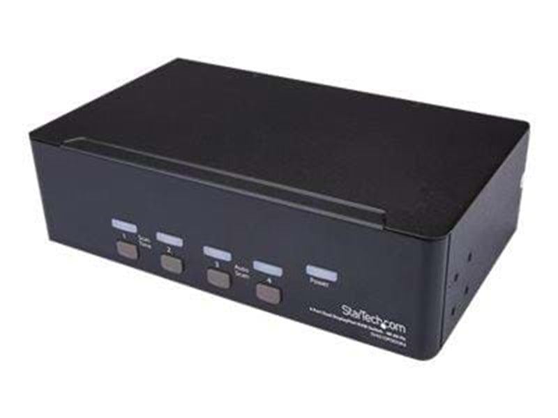 StarTech.com Port Dual DisplayPort KVM Switch - DP KVM Switch - 4K (60Hz) - KVM / audio / USB switch - 4 porte - monterbar på stativ