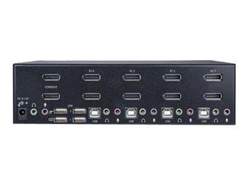 StarTech.com Port Dual DisplayPort KVM Switch - DP KVM Switch - 4K (60Hz) - KVM / audio / USB switch - 4 porte - monterbar på stativ