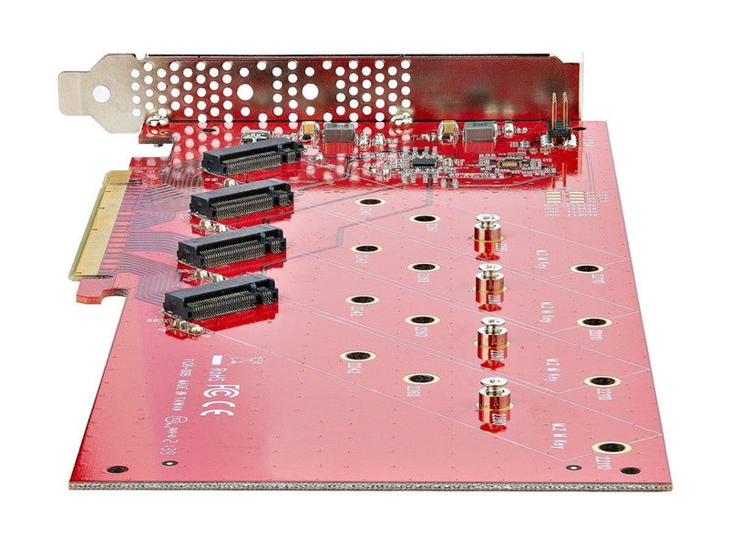 StarTech.com Quad M.2 PCIe Adapter Card x16 Quad NVMe or AHCI M.2 SSD to PCI Express 4.0 Up to 7.8GBps