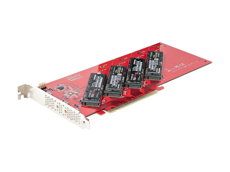StarTech.com Quad M.2 PCIe Adapter Card x16 Quad NVMe or AHCI M.2 SSD to PCI Express 4.0 Up to 7.8GBps