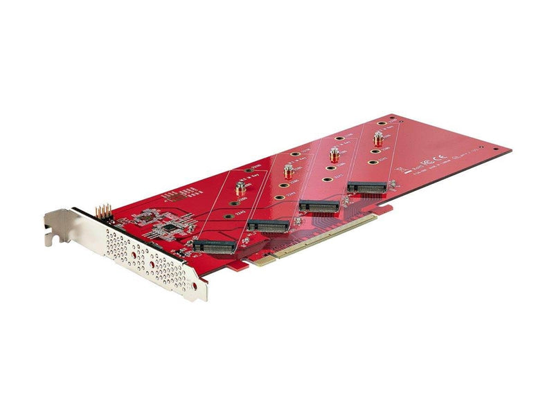 StarTech.com Quad M.2 PCIe Adapter Card x16 Quad NVMe or AHCI M.2 SSD to PCI Express 4.0 Up to 7.8GBps
