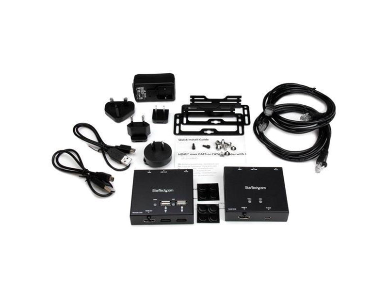 StarTech.com ST121USBHD HDMI over CAT6 Extender with 4-port USB Hub - 165 ft (50m) - 1080p