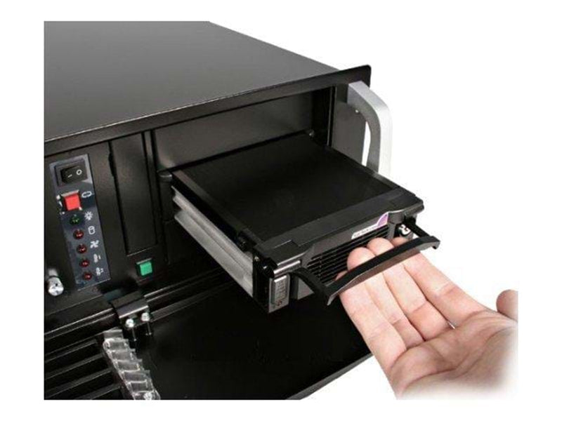 StarTech.com Schwarz Aluminum 5.25in Rugged SATA hart Drive Mobile Rack Drawer
