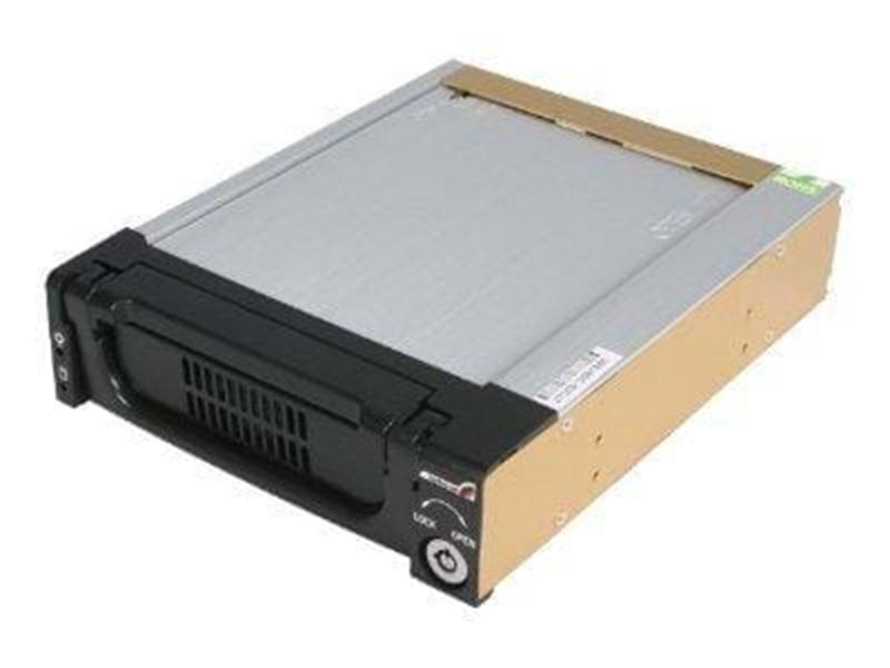 StarTech.com Schwarz Aluminum 5.25in Rugged SATA hart Drive Mobile Rack Drawer