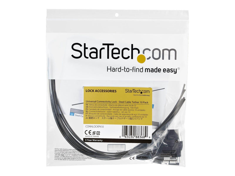 StarTech.com Security Tether Cables - 10 Pack - Steel - Adjustable security cable