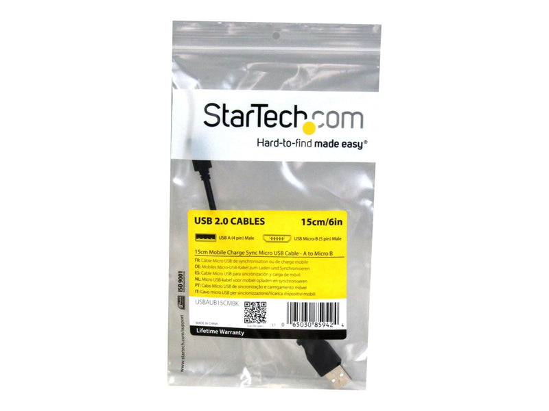 StarTech.com Short Micro-USB cable - 15cm (6in) - USB cable - 15 cm