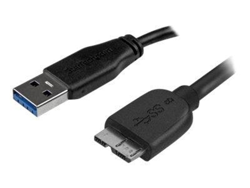 StarTech.com Short Slim SuperSpeed USB 3.0 A to Micro B Cable - M/M - USB cable - 15 cm