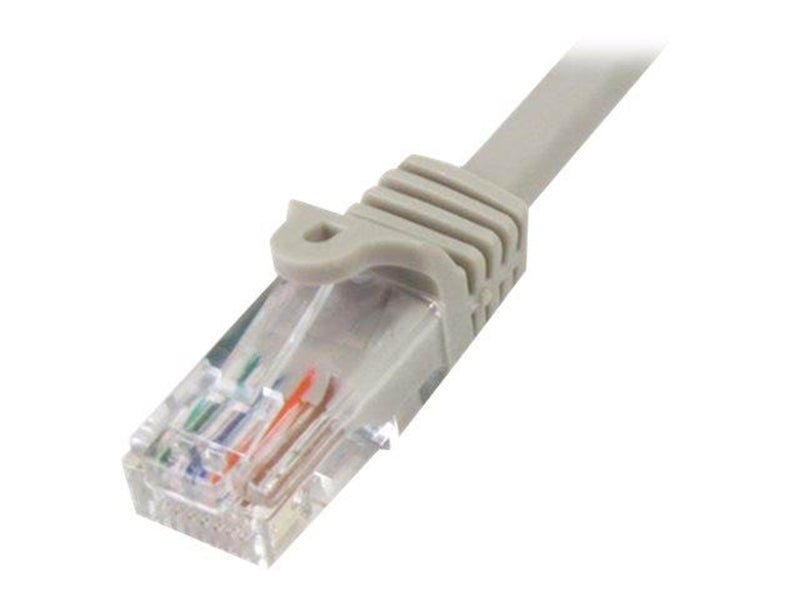 StarTech.com Snagless Cat 5e UTP Patch Cable - patch cable - 3 m - grey - Grau - 3m