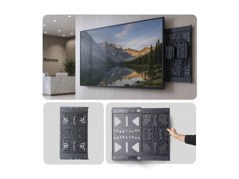 StarTech.com Startech mounting kit - slide-out - for streamer box / media player - accessories mounting 22 lbs (10 kg) behind TV easy access - black - Max 10 kg - recommended for