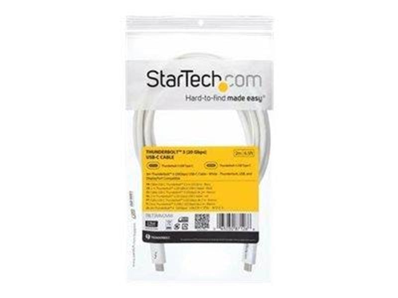 StarTech.com Thunderbolt 3 (20Gbps) USB C Cable - White - 2m