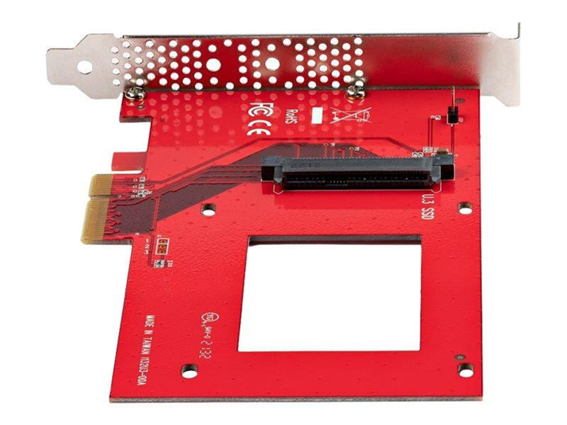 StarTech.com U.3 to PCIe Adapter Card PCIe 4.0 x4 Adapter For 2.5" U.3 NVMe SSDs SFF-TA-1001 PCI Express Add-in Card for Desktops/Servers TAA Compliant