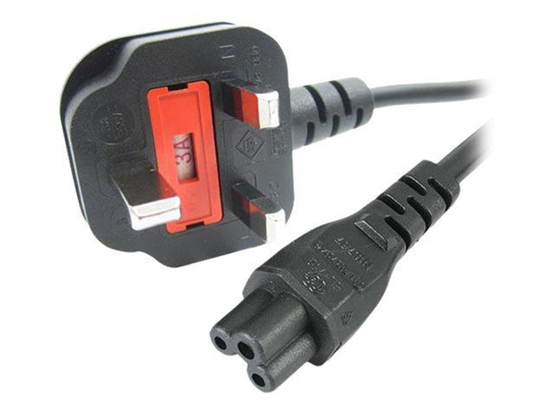 StarTech.com UK Laptop Power Cord 3 Slot for UK BS1363 to C5 Clover Leaf - power cable - 1 m