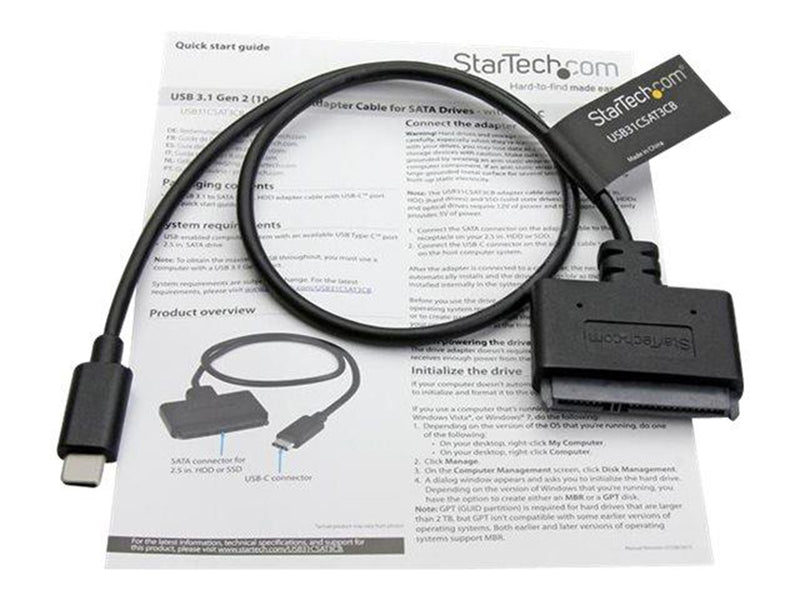 StarTech.com USB 3.1 Gen 2 Adapter Cable for 2.5" SATA Drives
