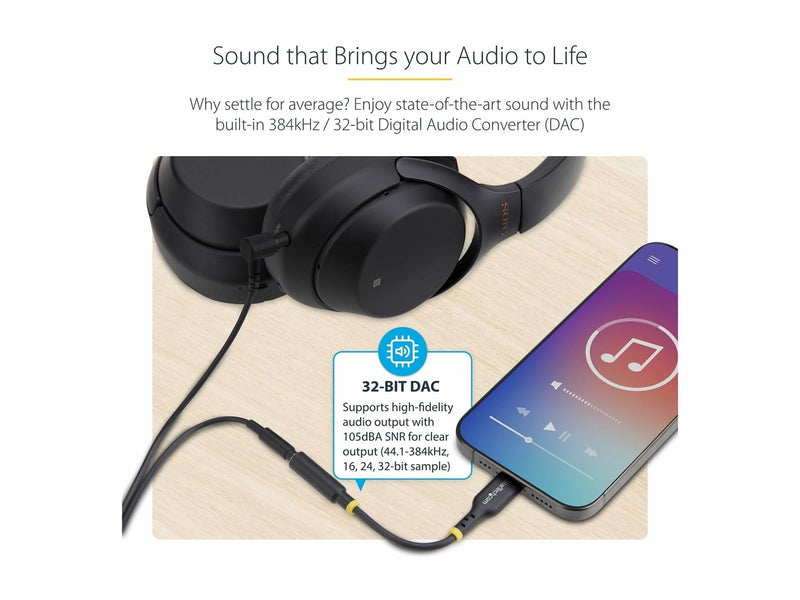 StarTech.com USB-C Audio Adapter to 3.5mm TRRS Jack Headphone Aux Dongle - USB-C to headphone jack adapter - 12.7 cm