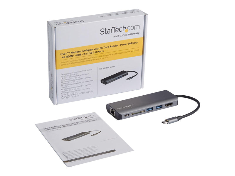 StarTech.com USB C Multiport Adapter - USB-C/Thunderbolt 3 - 4K HDMI - 60W PD