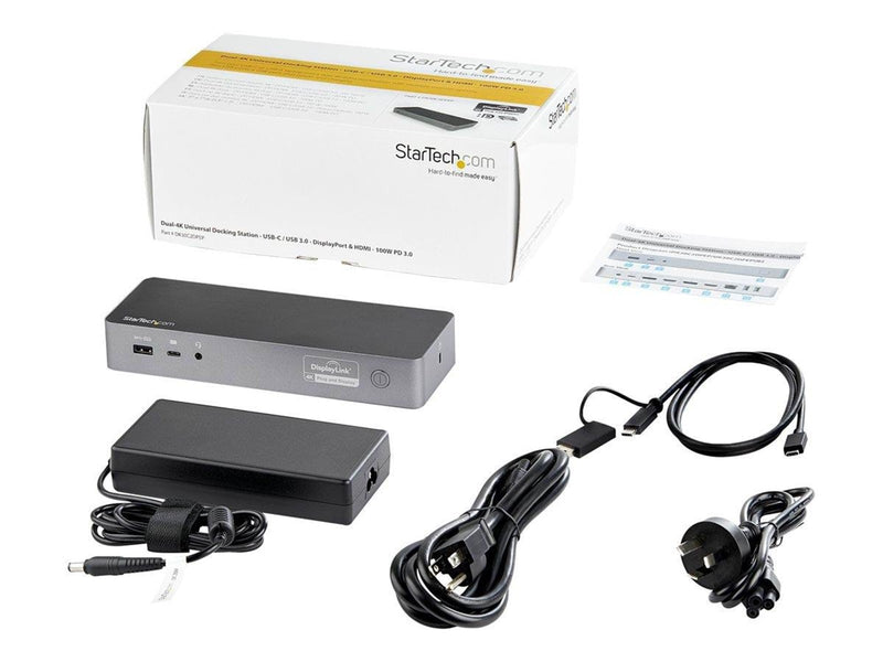 StarTech.com USB-C & USB-A Dock - 100W PD - Dual 4K 60Hz