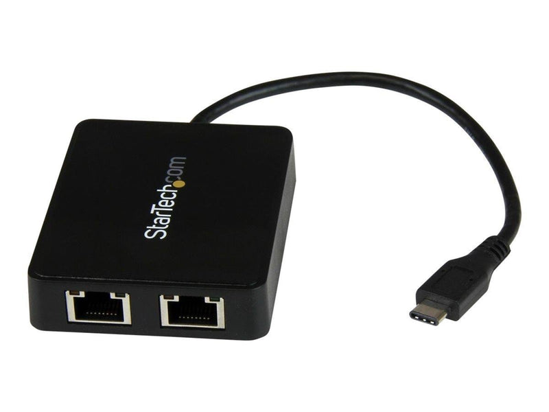 StarTech.com USB C to Dual Gigabit Ethernet Adapter with USB (Type-A) Port