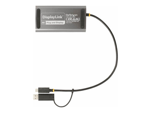 StarTech.com USB-C to Dual-HDMI Adapter USB-C or A to 2x HDMI 4K 60Hz 100W PD Pass-Through 1ft (30cm) Built-in Cable External Video Graphics Adapter
