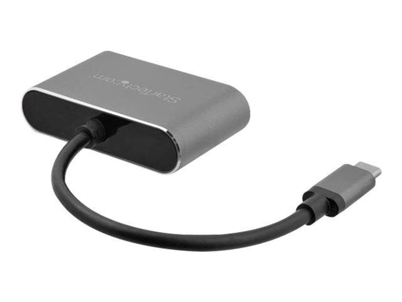 StarTech.com USB C to VGA and HDMI Adapter - Aluminum - USB-C Multiport - external video adapter - IT6222 - space grey