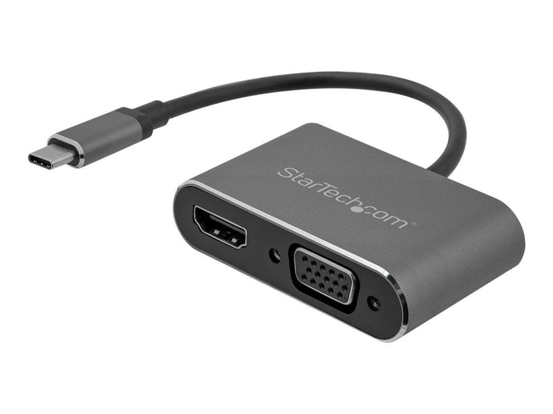 StarTech.com USB C to VGA and HDMI Adapter - Aluminum - USB-C Multiport - external video adapter - IT6222 - space grey