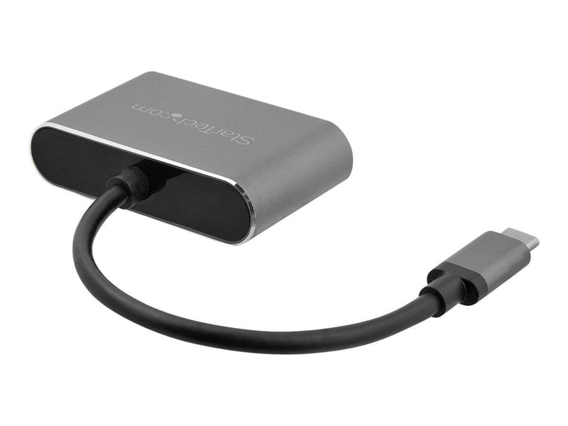 StarTech.com USB C to VGA and HDMI Adapter - Aluminum - USB-C Multiport - external video adapter - IT6222 - space grey