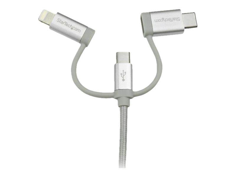 StarTech.com USB Multi Charging Cable - Lightning USB-C Micro-USB - USB cable - 1 m