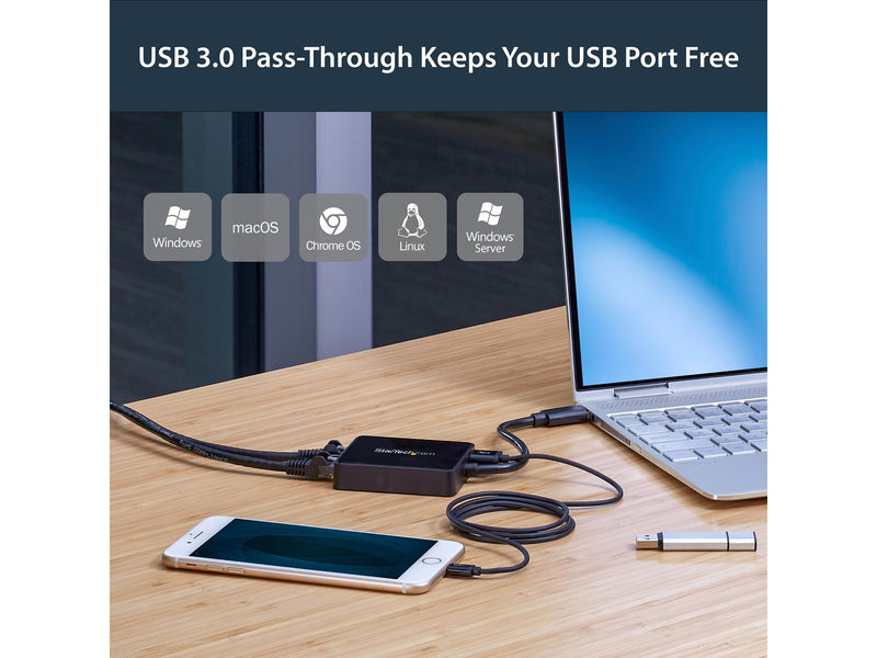 StarTech.com USB32000SPT USB 3.0 to Dual Port Gigabit Ethernet Adapter w/ USB Port 10/100/1000 Mbps USB Gigabit LAN Network NIC Adapter