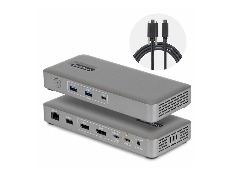 StarTech.com USB4 Docking Station Driverless Dual 4K 144Hz for Mac and Windows Universal USB-C Dock with DisplayPort 100W PD and 2.5GbE