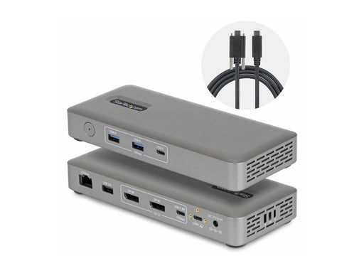 StarTech.com USB4 Docking Station Driverless Dual 4K 144Hz for Mac and Windows Universal USB-C Dock with DisplayPort 100W PD and 2.5GbE