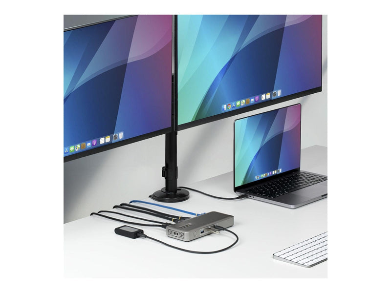 StarTech.com USB4 Docking Station Driverless Dual 4K 144Hz for Mac and Windows Universal USB-C Dock with DisplayPort 100W PD and 2.5GbE