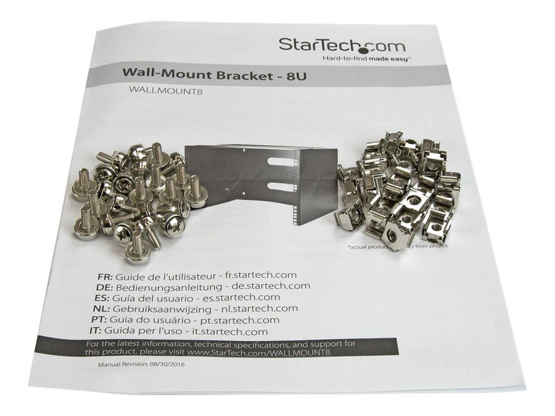 StarTech.com Wall-Mount Bracket for Shallow Rack-Mount Equipment - Solid Steel - 8U cabinet - 8U