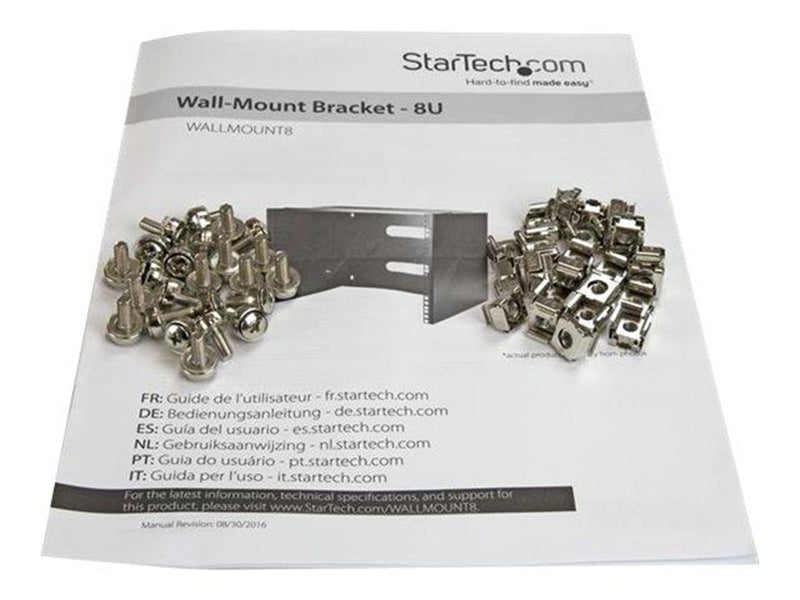 StarTech.com Wall-Mount Bracket for Shallow Rack-Mount Equipment - Solid Steel - 8U cabinet - 8U