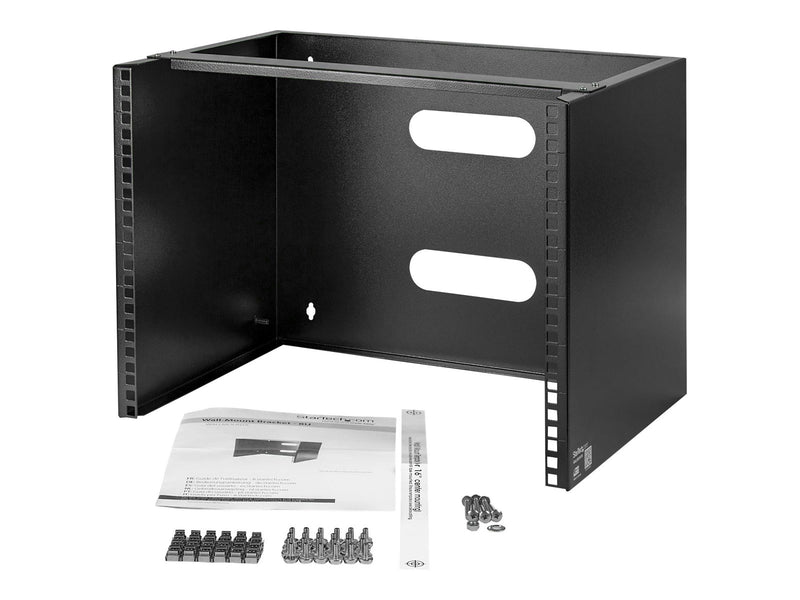 StarTech.com Wall-Mount Bracket for Shallow Rack-Mount Equipment - Solid Steel - 8U cabinet - 8U