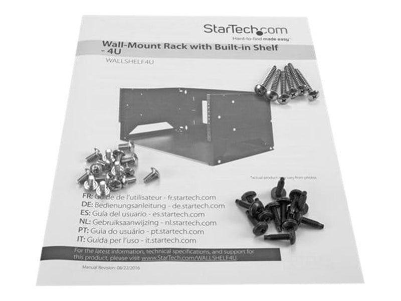 StarTech.com Wall-Mount Server Rack with Built-in Shelf - Solid Steel - 4U
