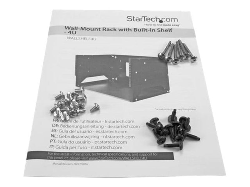 StarTech.com Wall-Mount Server Rack with Built-in Shelf - Solid Steel - 4U