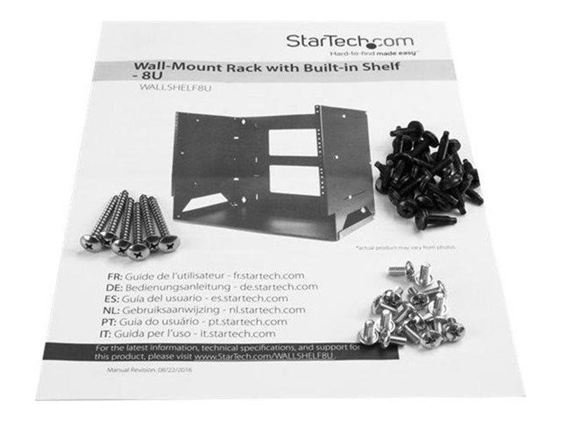 StarTech.com Wall-Mount Server Rack with Built-in Shelf - Solid Steel - 8U rack (wall mount) - 8U