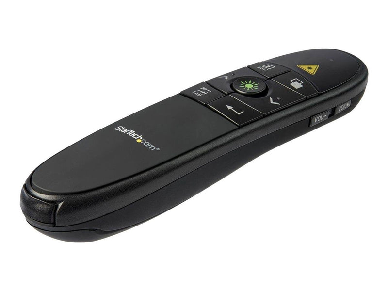 StarTech.com Wireless Presentation Remote w/ Green Laser Pointer - 90' presentation remote control - black