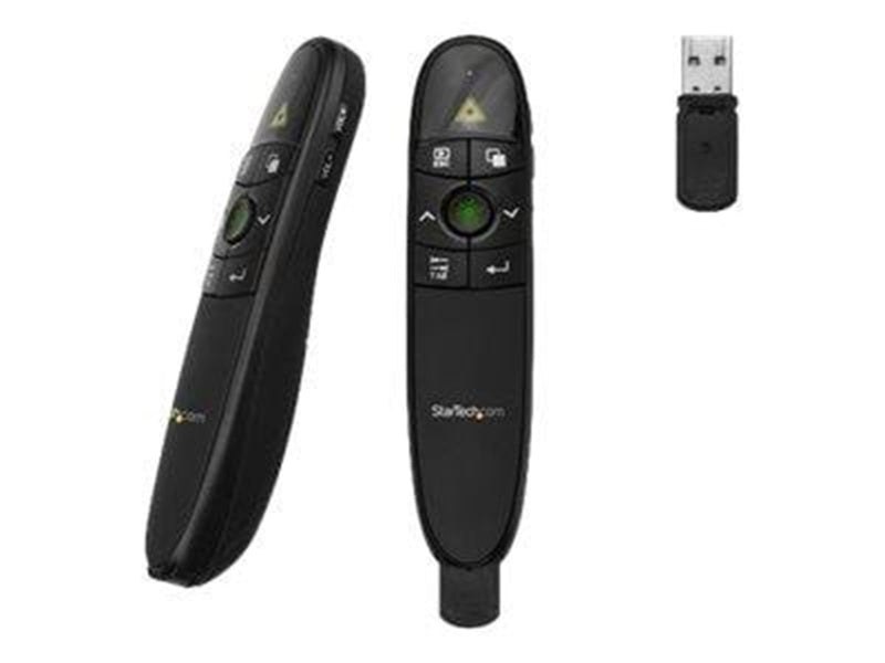 StarTech.com Wireless Presentation Remote w/ Green Laser Pointer - 90' presentation remote control - black
