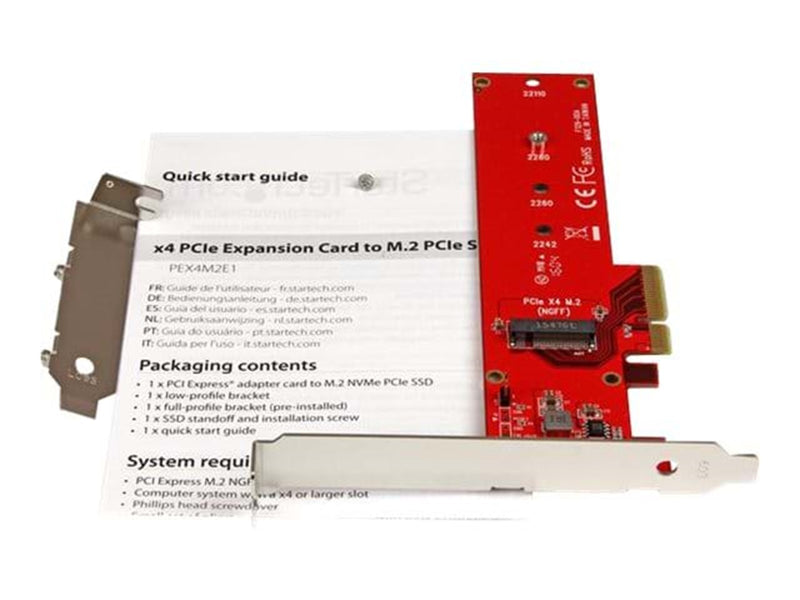 StarTech.com X4 PCI Express to M.2 PCIe SSD Adapter Card - for M.2 NGFF SSD
