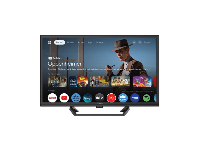Strong 24" Flachbild TV LED 720p High Dynamic Range 10 (HDR10) HD 12V GOOGLE TV Central Stand | HDR 10
