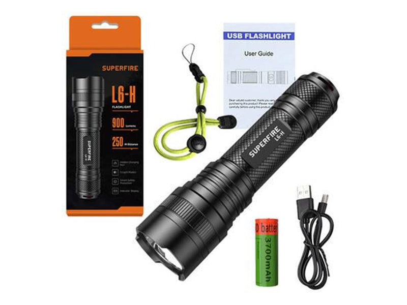 Superfire Flashlight  L6-H 750lm USB-C