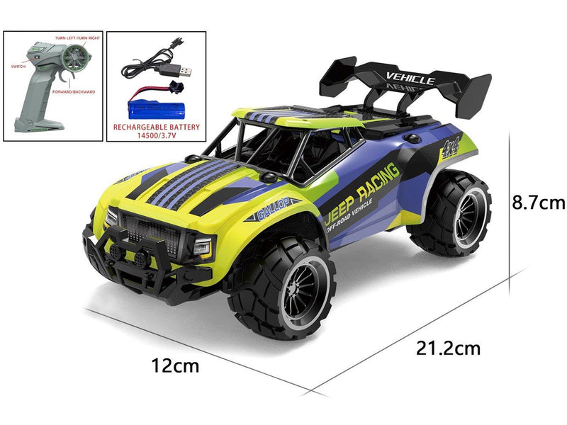 TEC-TOY Speed Racing Dirt Stars - Jeep Racing - R/C 1:20 2.4G 3.7V Li-ion - Blue/yellow