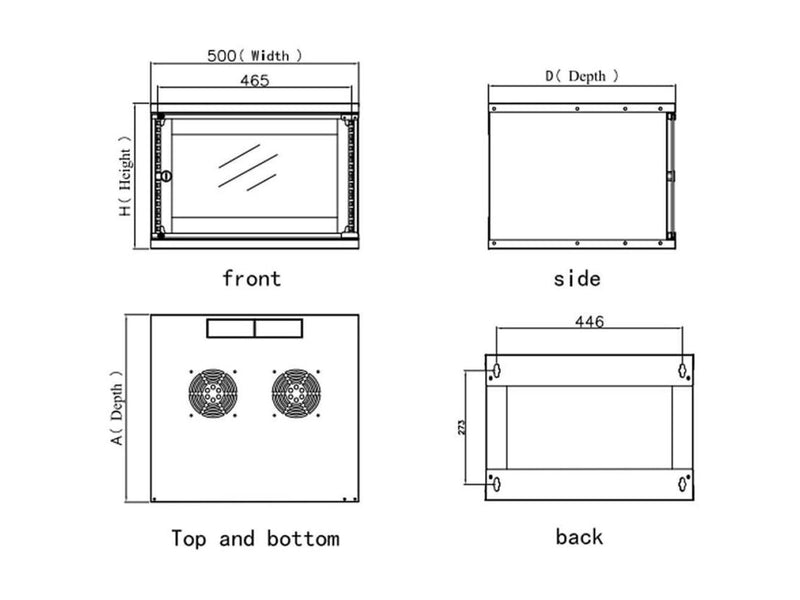 TECHLY 6U - Wall Mount Rack Cabinet