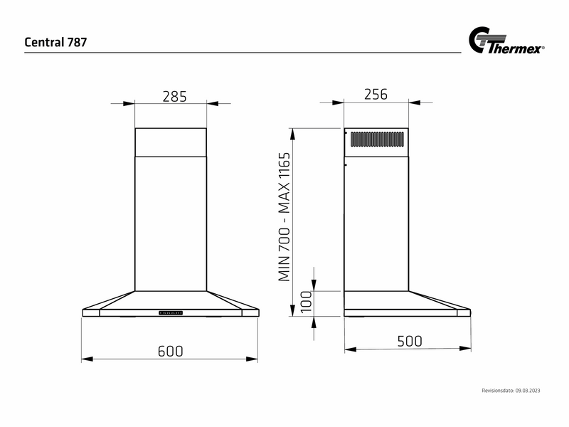 THERMEX Central 787, 600 mm, Stainless
