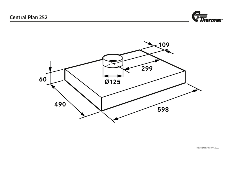 THERMEX Plan 252 600 mm, With switch, White