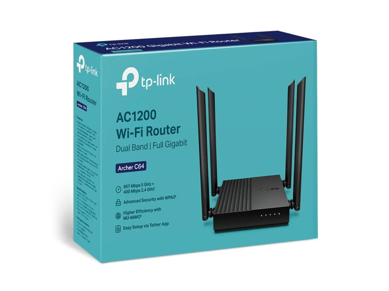 TP-Link Archer C64 AC1200 Wireless MU-MIMO WiFi Router - Wireless router
